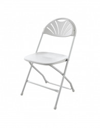 Fan Back Folding Chair - White